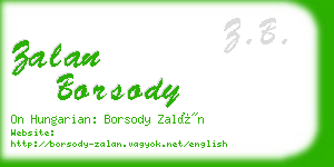 zalan borsody business card